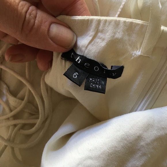 Theory strapless white dress wide side slits - Picture 4 of 7